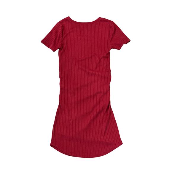 BP Red/Maroon Ribbed Cinched Body-Con Dress - SIZE M - Picture 2 of 7